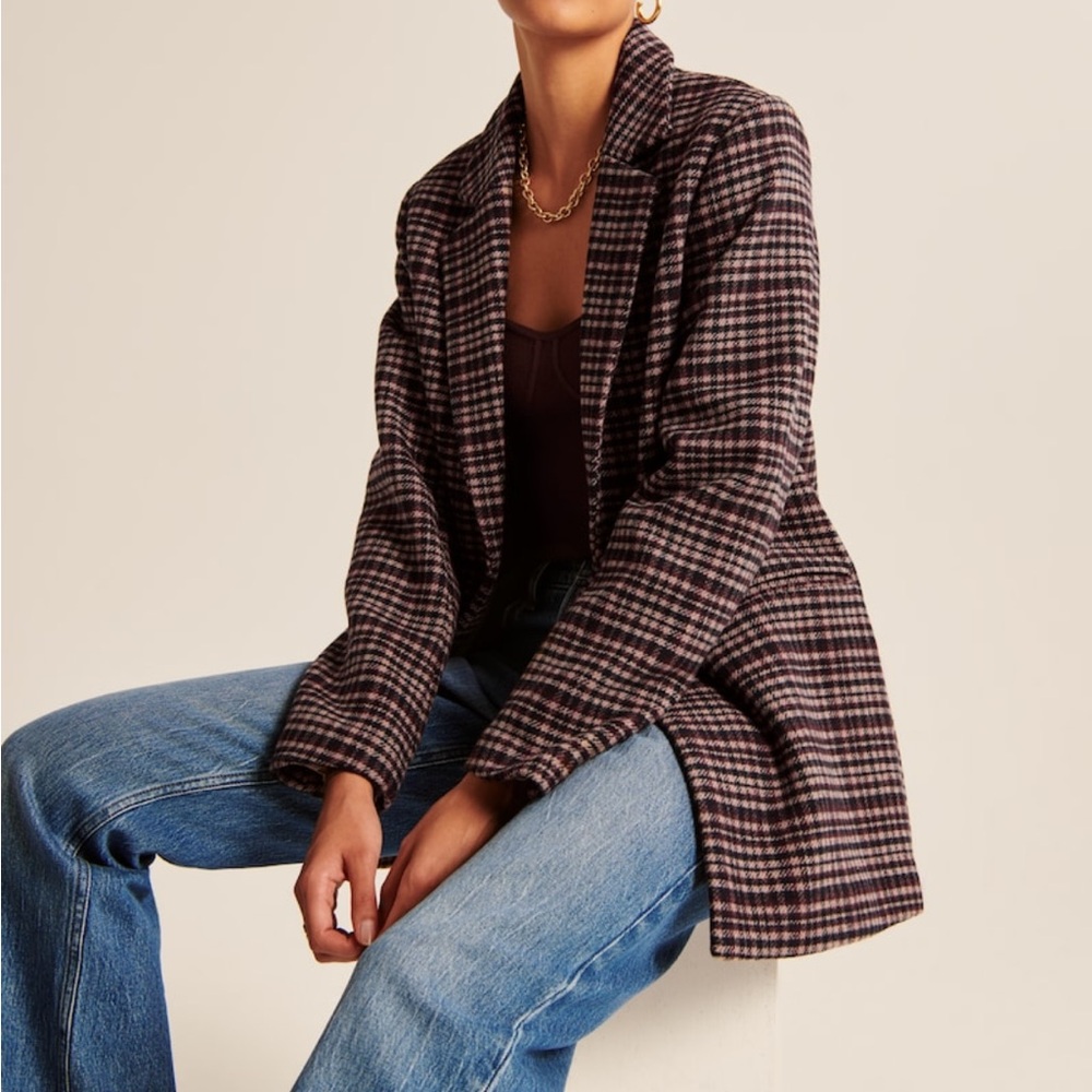 Abercrombie & Fitch Brown Wool-Bend Blazer Jacket